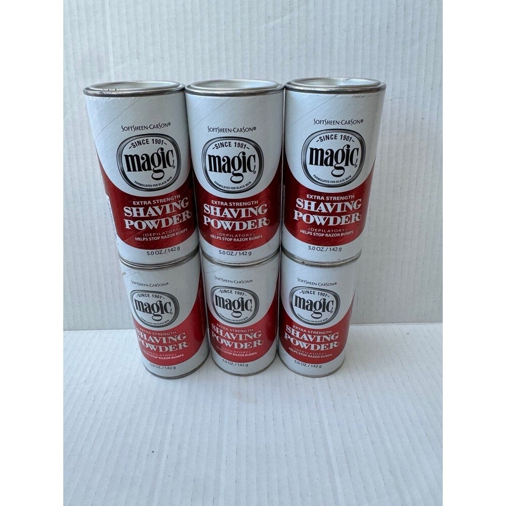 Magic Shaving Powder Extra Strength by Soft Sheen Carson for Men 5oz 6 Cans